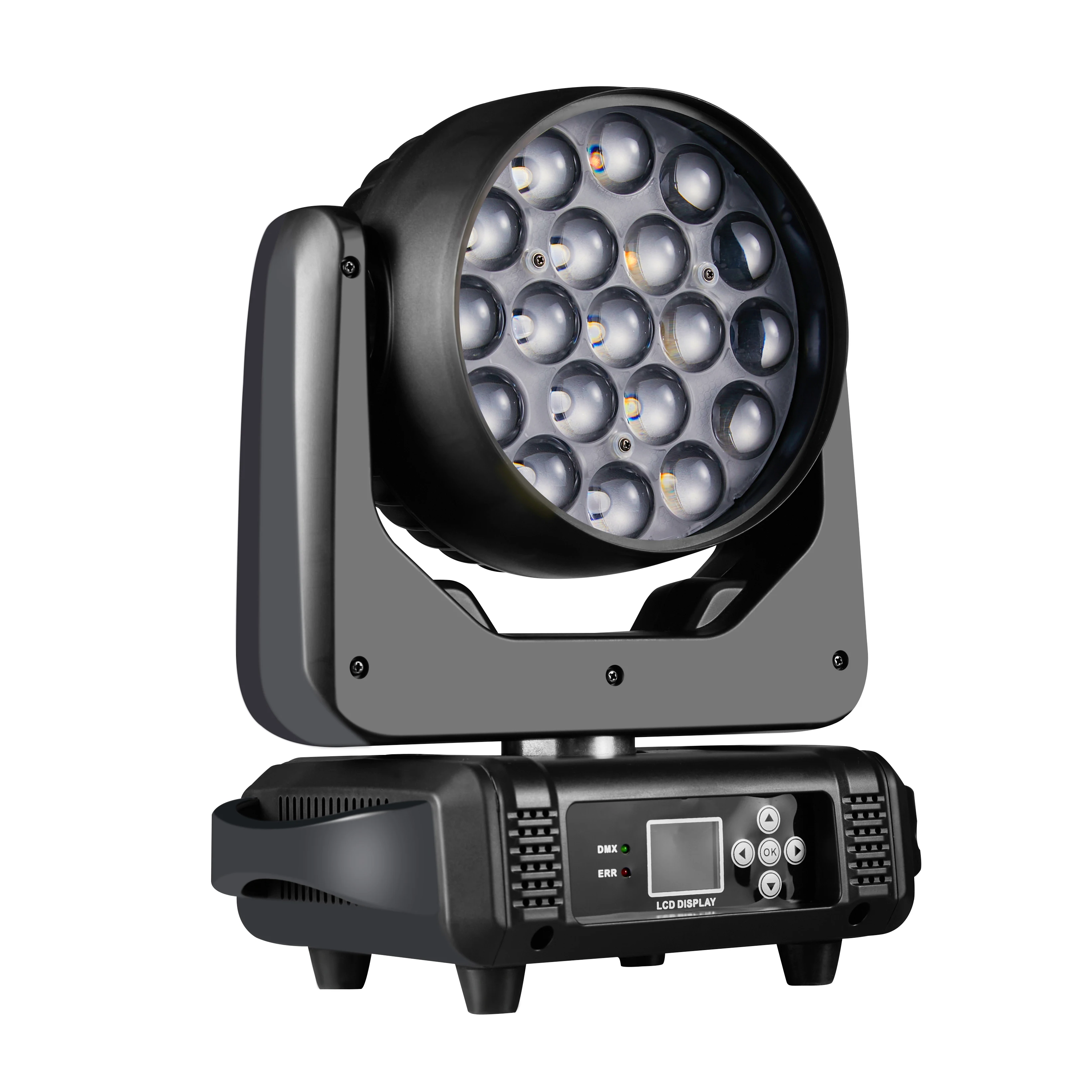 

Dj Lights 19x15W LED Wash Zoom Beam Moving Head Light RGBW DMX 512 для профессионального подиума Disco Party Bar KTV Bar disco light