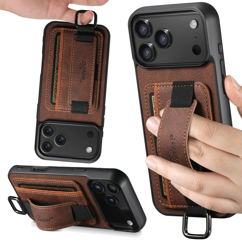 Фото Противоударный деловой чехол для iPhone 17 с отделением для карт, подходит для 16 Pro Max, 15, 14, 13, с держателем для карт и защитным покрытием. №1
