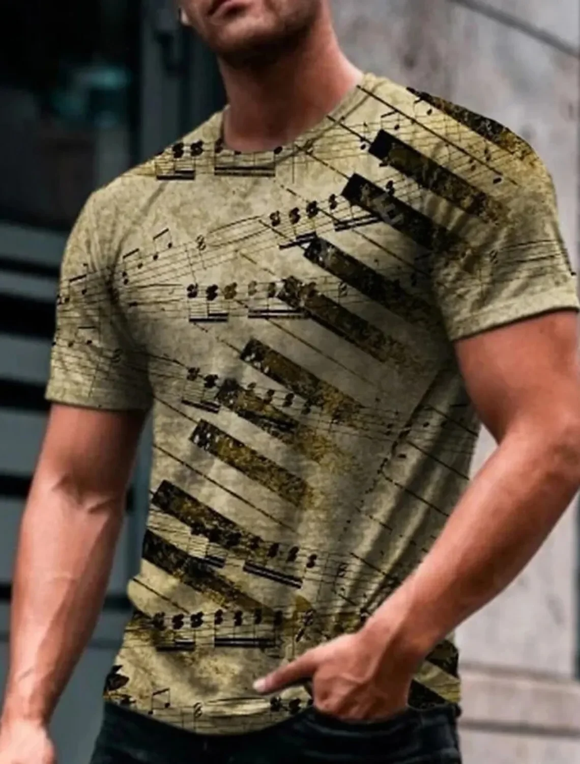 

Men's T shirt Graphic Pano Keys Crew Neck Clothing Apparel 3D Print Outdoor Casual Short Sleeve Print Vintage Fashion Designer