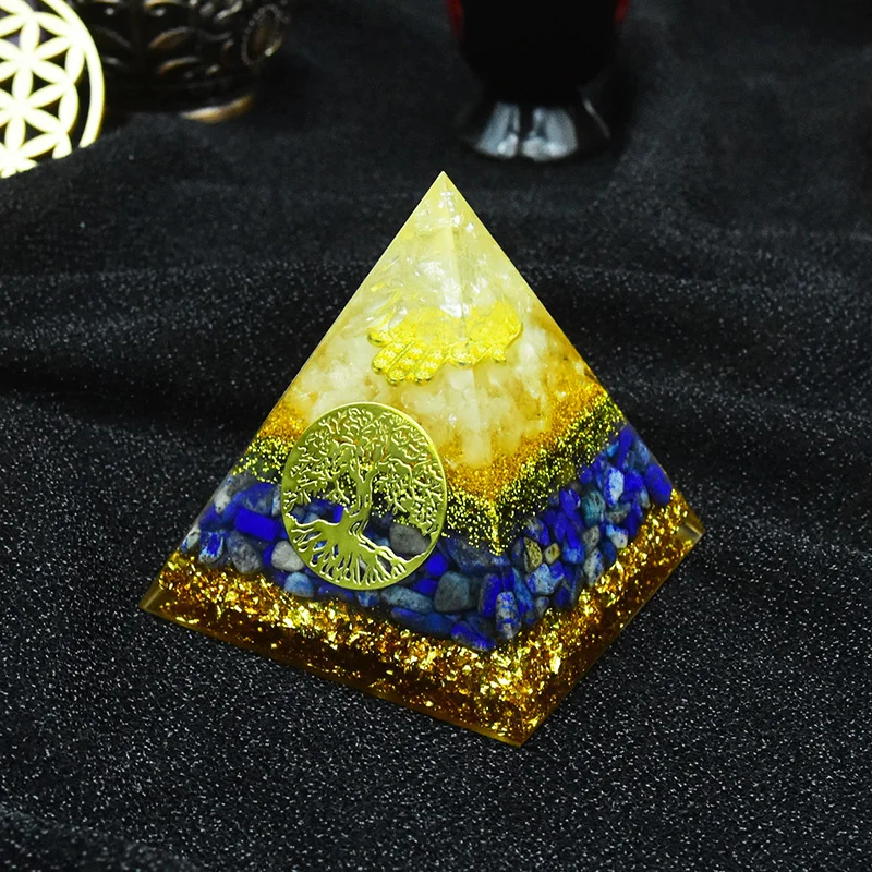Natural Energy Crystal Orgone Pyramid Crystal Repel Evil Spirits Home Decor Orgonite Fengshui Yoga Meditation Jewelry
