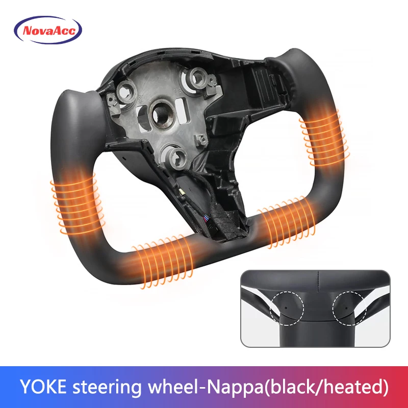 

Руль с хомутом для модели Tesla 3 Y 370 мм, эллипс, углеродное волокно, матовая кожа, отопление, персонализированный модифицированный