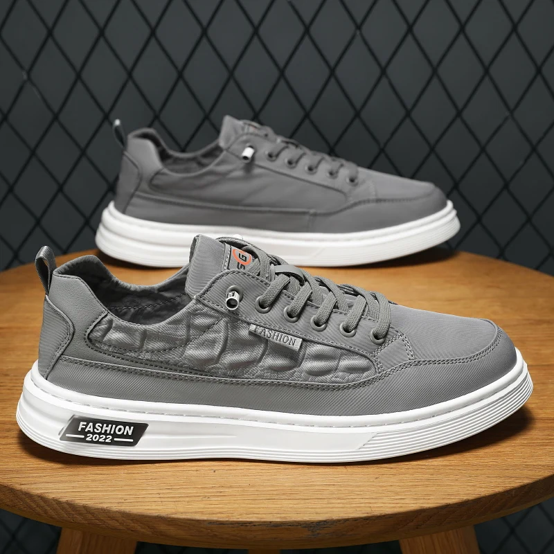 Spring and Autumn Korean Crocodile Pattern Leather Shoes for Men Low-top Mid-top Casual Shoes Trend Shoes Sports Men's Shoes