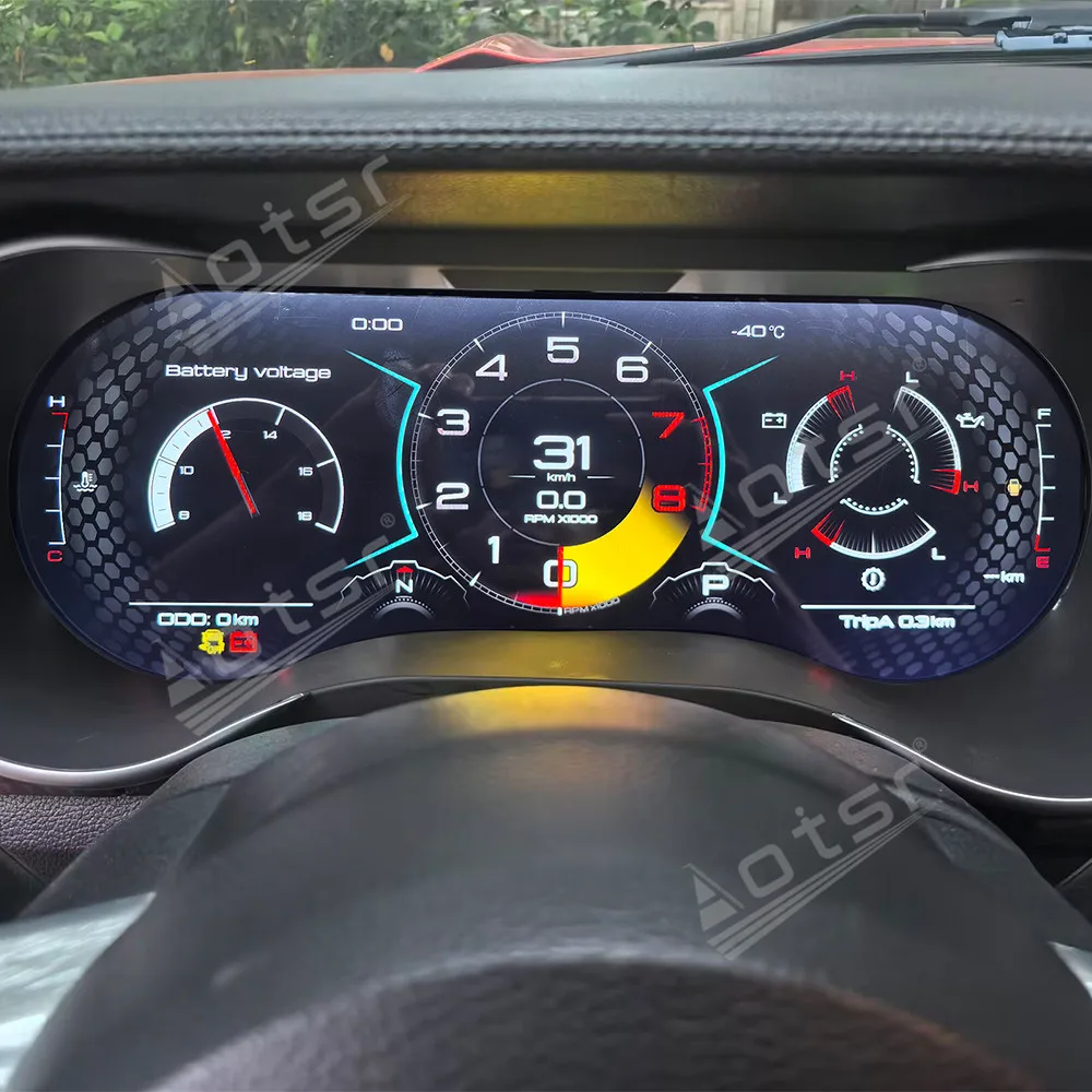 Фото 2026, 12,3 дюйма для Ford Mustang 2015-2023, ЖК-панель приборов, цифровой кластер, прибор для скорости, тахометр космического корабля UI №4
