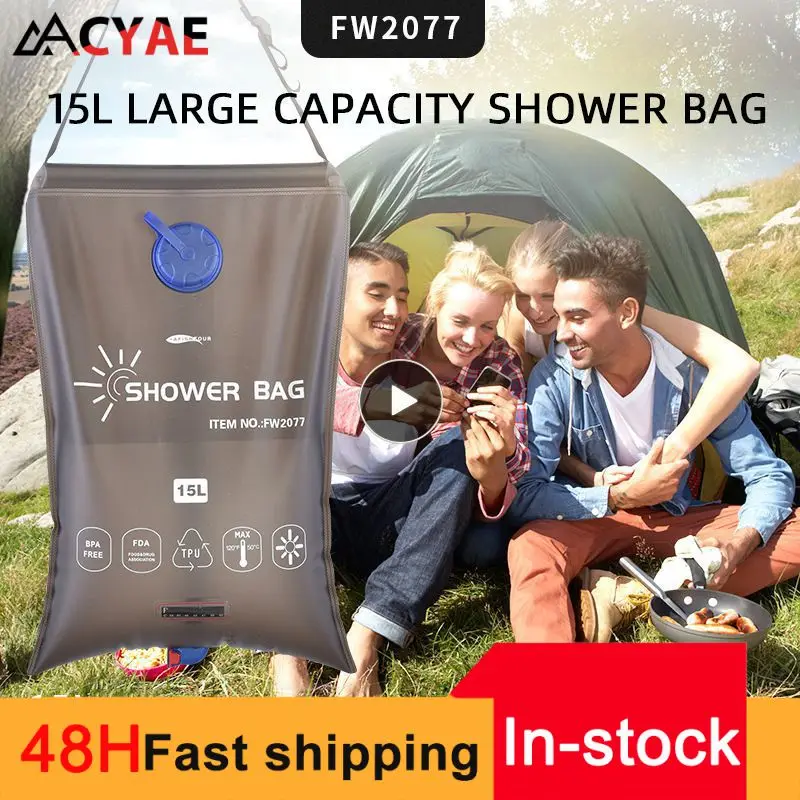 

15L Water Bags Outdoor Camping Shower Bag Bath Artifact Solar Heating Portable Folding Hiking Climbing Bath Equipment Supplies