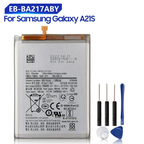 Сменный аккумулятор для Samsung Galaxy A21s EB-BA217ABY, аккумуляторная батарея для телефона 5000 мАч