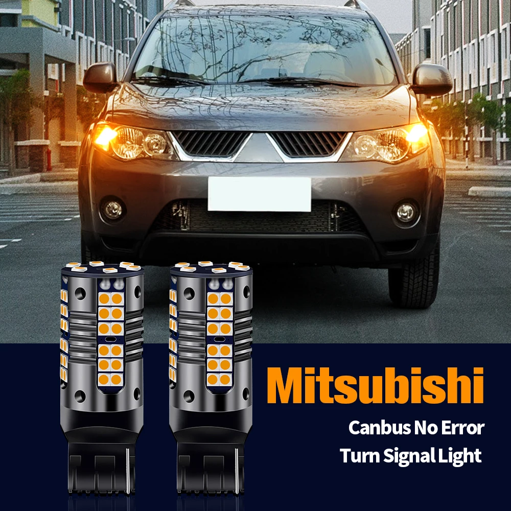 

2pcs LED Turn Signal Light Blub Lamp Canbus WY21W W21W 7440A For Mitsubishi Outlander 1 2 Pajero Shogun 4 V80 V93 V97 V98