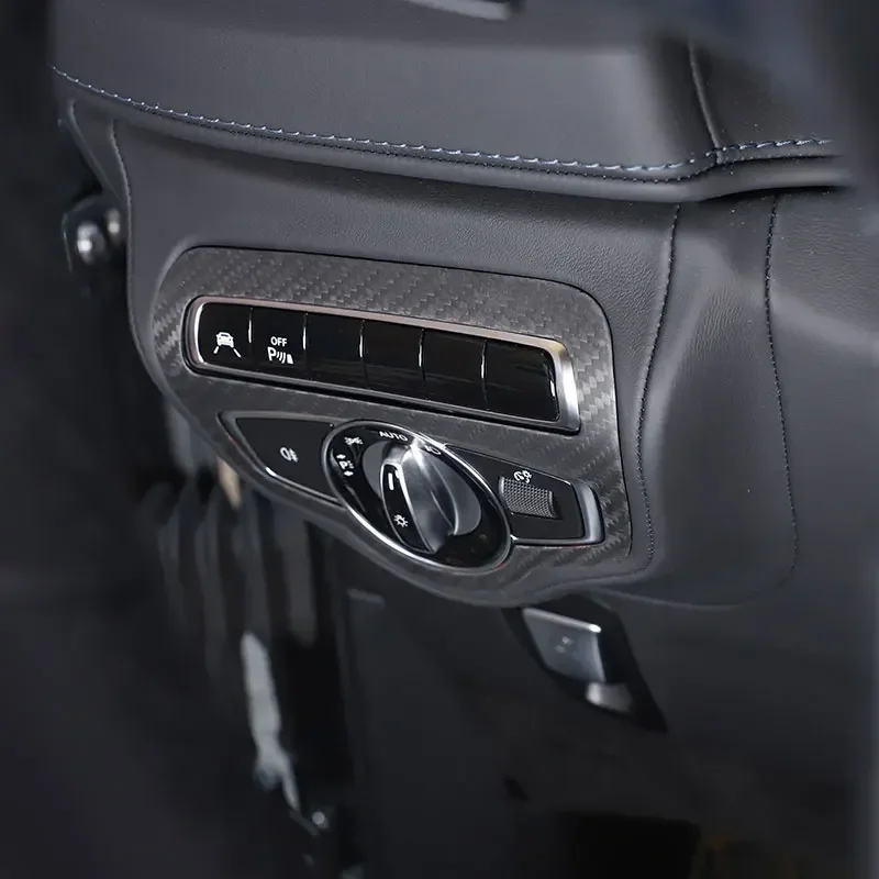 Для Mercedes Benz V Class W447 2014-2019 настоящее углеродное волокно переключатель фар