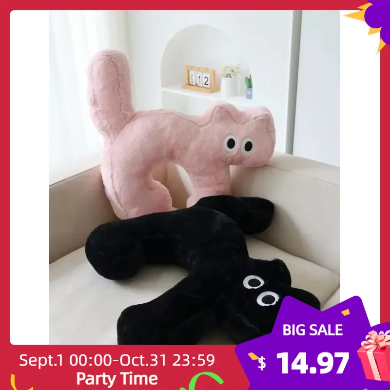 

Kawaii Cushion Cat Soft Scare Throw Pillows Office Sleeping Car Neck Rest Sofa Decorative Supplies Home Decor Halloween Gift