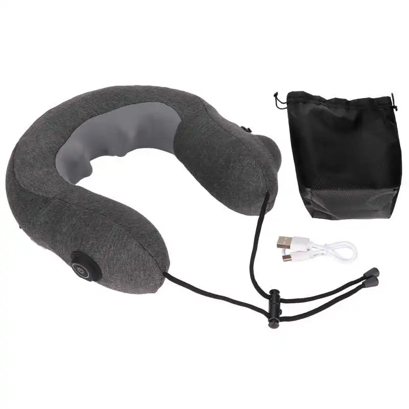

Massage U Shape Pillow Inflatable Pillow Support Head Prevent Cervical Strain 1800mAH Battery Portable Neck Protection with