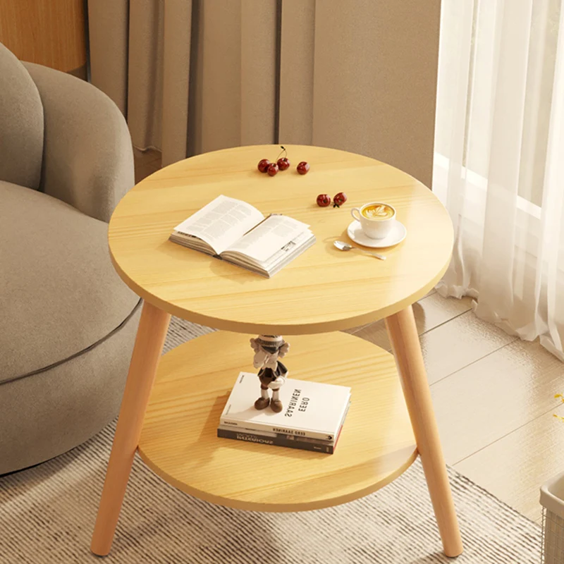 

Минималистичный креативный диван, боковой столик, 2 уровня, боковые круглые деревянные журнальные столики, современный дизайн, мебель для х...