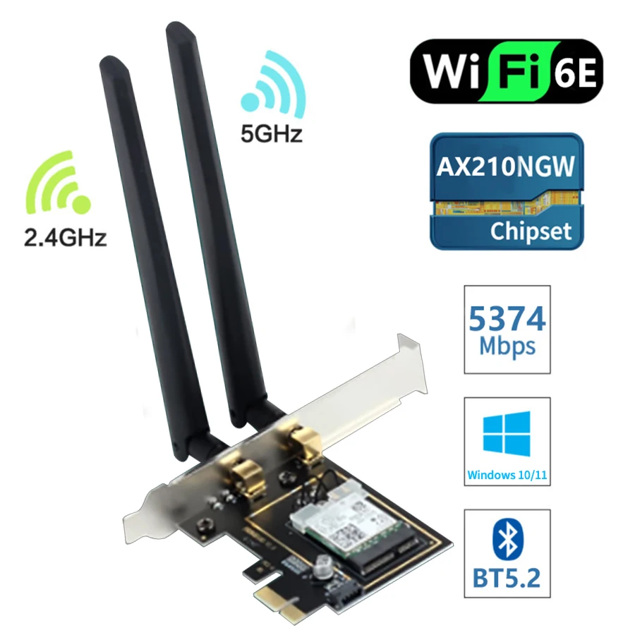 Трехдиапазонная беспроводная Wi-Fi карта Intel AX210 6E 802.11AX 5374M сетевая для рабочего