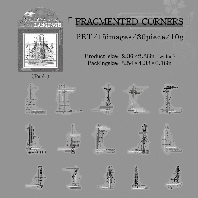 

Винтажные угловые наклейки с историями, фоторамки, наклейки для коллажей, мусорный журнал, материал для скрапбукинга, канцелярские наклейки