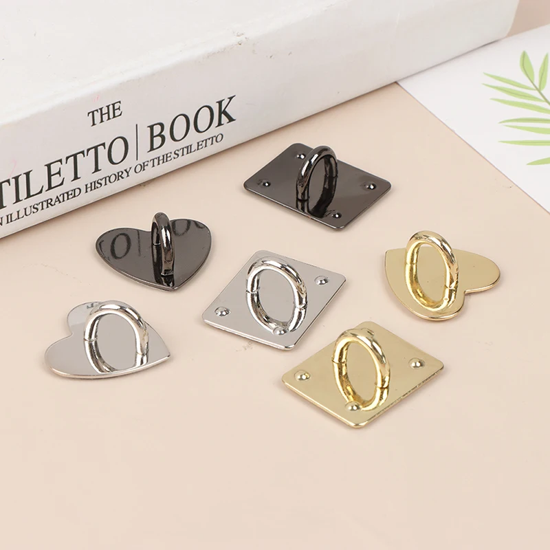 

10 Pcs/set 25mm Non-detachable Metal Heart Ring Side Clip Buckle Hardware Hook Accessories DIY Arch Bridge Pendant Hanger