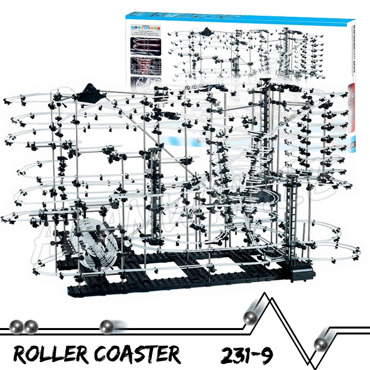 

7000cm Rail High Level 9 Challenge Marble Run Roller Coaster Electric Elevator Model Building Toys Sets Rolling ball Sculpture