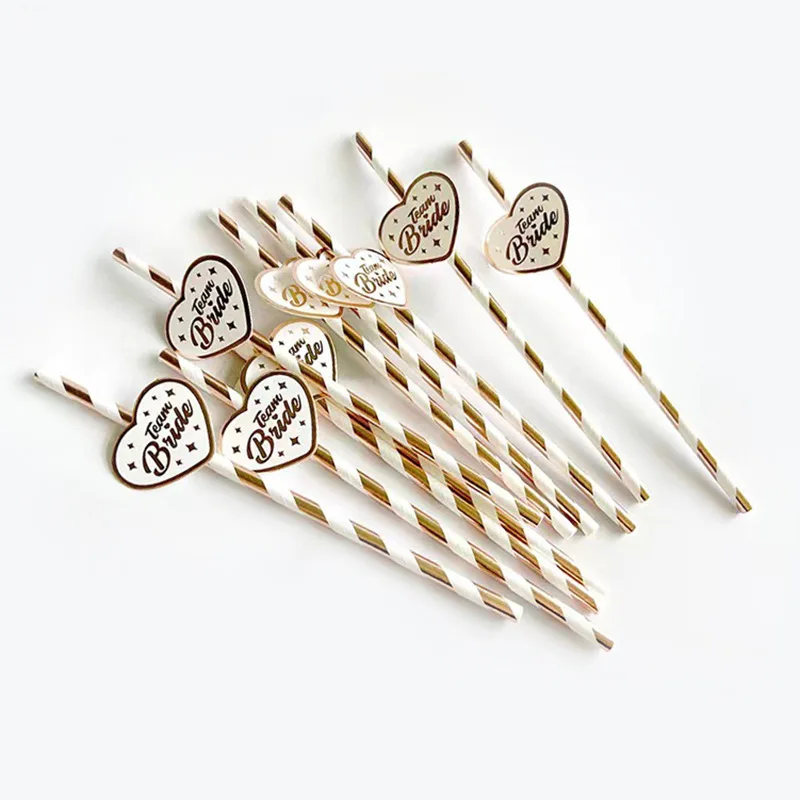 

DAY DAY FUN Розовые золотые картонные соломинки для свадьбы