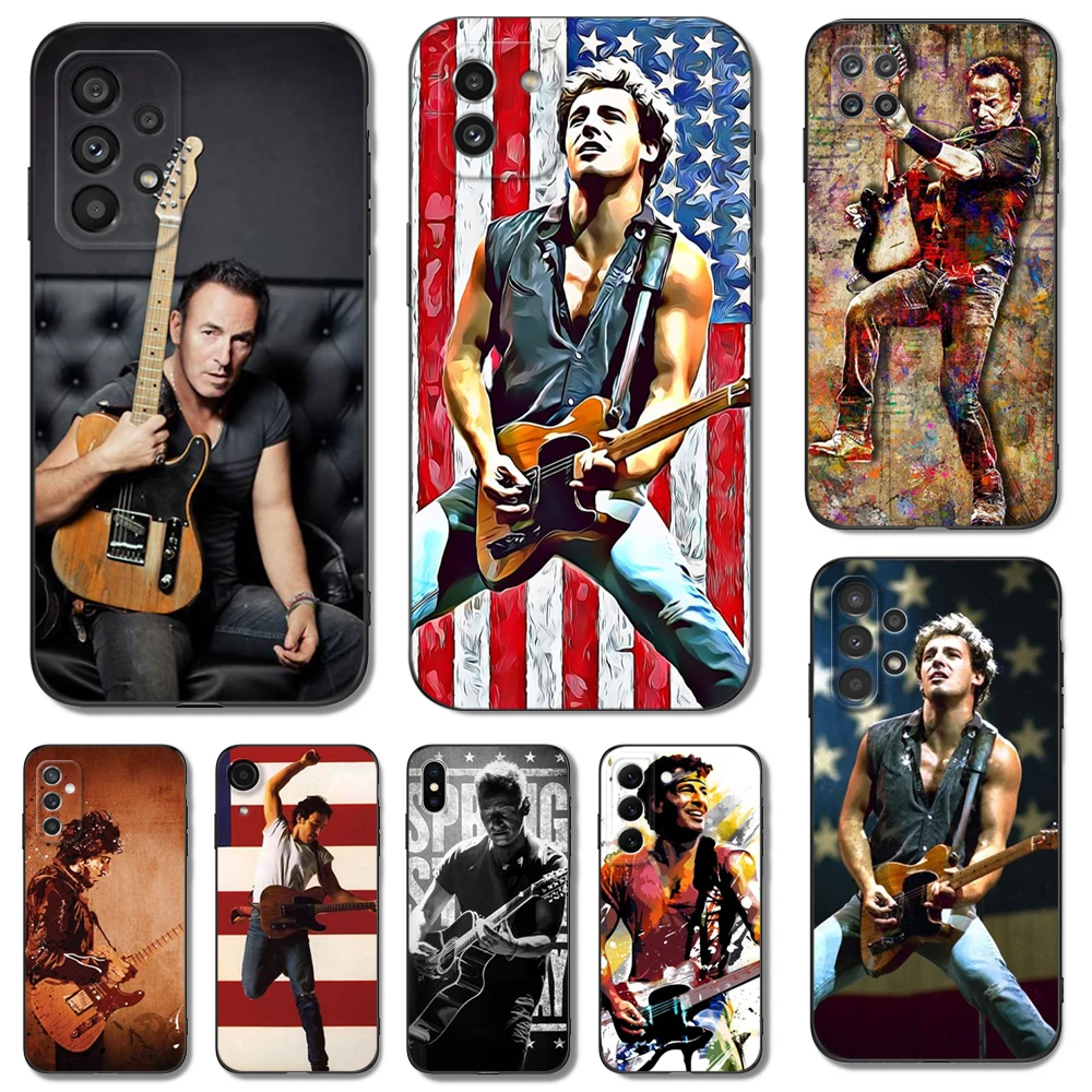 Черный чехол из ТПУ для Samsung galaxy M53, M13, M62, A12, A22, A22S, A32, A42, A52, A52S, A72, 4g, Φ, A20S, гитара Брюса спринстина