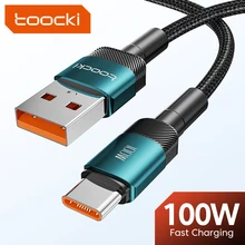 Toocki 6A USB Type C Cable For Huawei Honor 100W/66W Fast Charging Charger USB C Data Cord Cable For Xiaomi Poco Oneplus Samsung