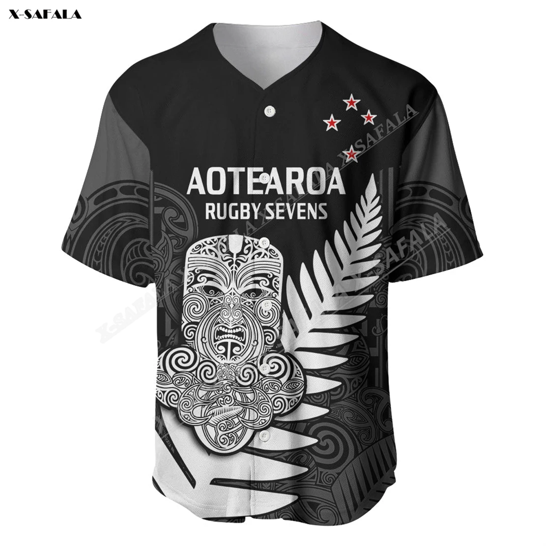 

Новинка, Бейсбольная Футболка Zeland Aotearoa для регби, все черные Тики, папоротник, 3D печать, Мужская Уличная одежда с коротким рукавом