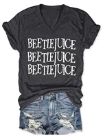 lovessales womens beetlejuice v neck short sleeve 100 cotton t shirt
