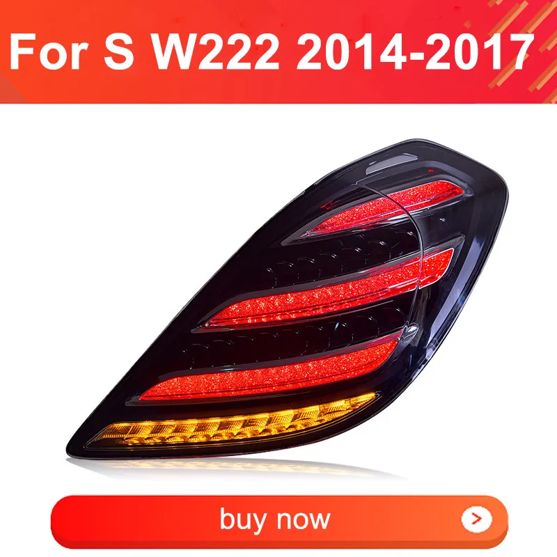 

1 Pair LED Tail Light Assembly for Benz S Class W222 2014-2017 Taillight Plug and Play with LED Dynamic Turning Rear Tail lights