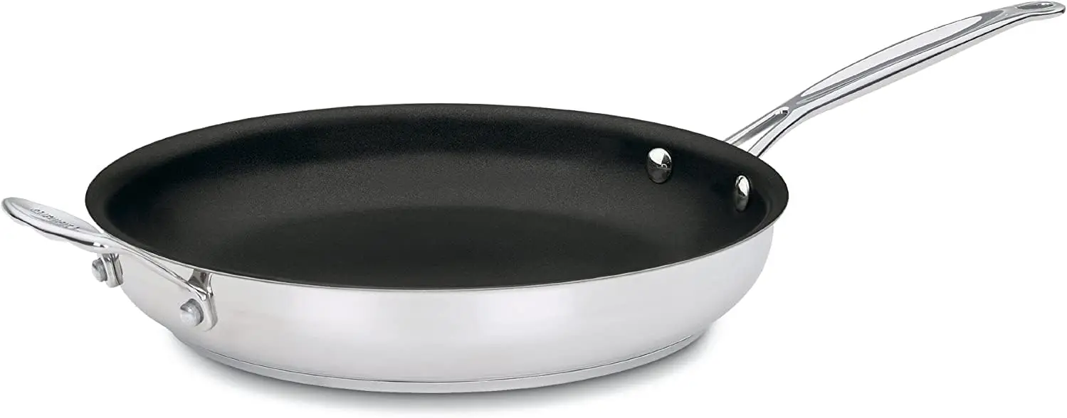 

Chef's Classic Stainless Nonstick 12-Inch Open Skillet with Helper Handle