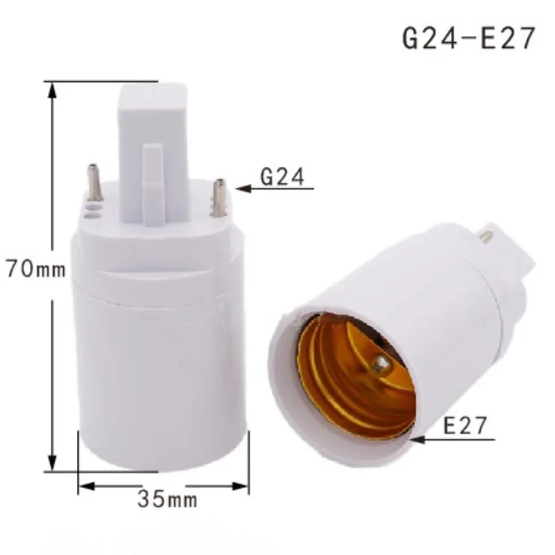 

5Pcs Retardant G24 To E27 Lamp G24 Adaptor Screw Holder Converters Light Bulb Base Socket LED Halogen CFL