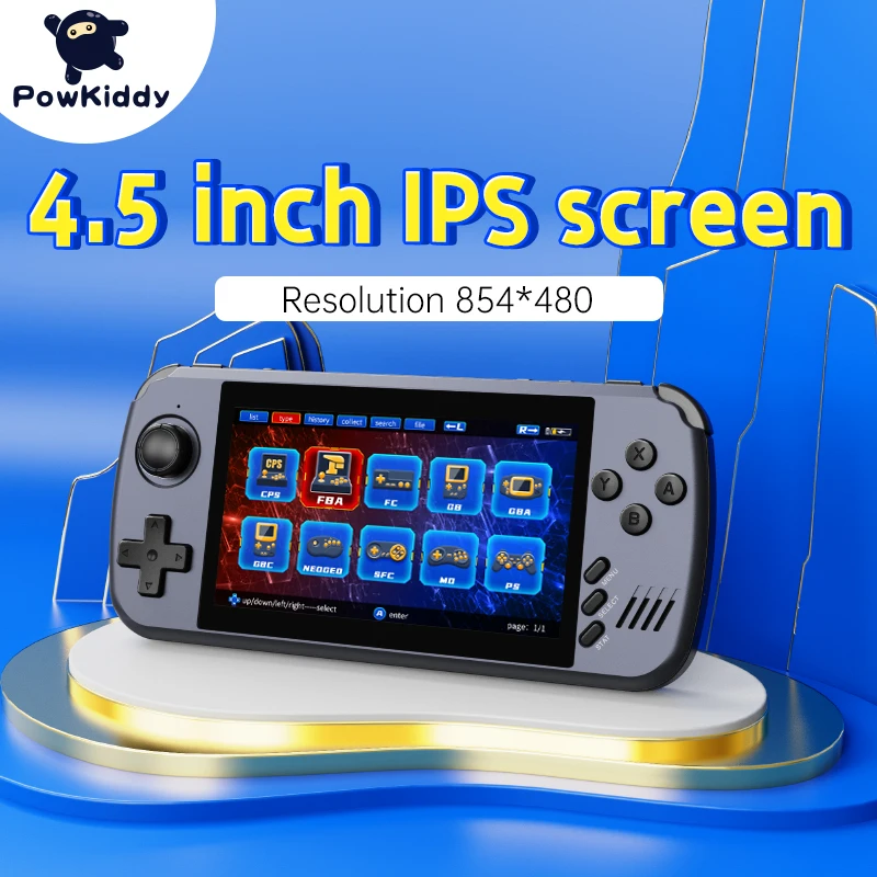 POWKIDDY X45 4.5 Inch IPS Screen 854*480 Handheld Game Console ATM7051 Quad-Core A9 Children's Gifts Support Multiplayer PS1
