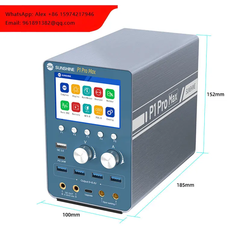 Фото Интеллектуальный источник питания SUNSHINE P1 Pro MAX - отображение формы волны, точечная сварка батарей, быстрая зарядка 18W QC PD №1