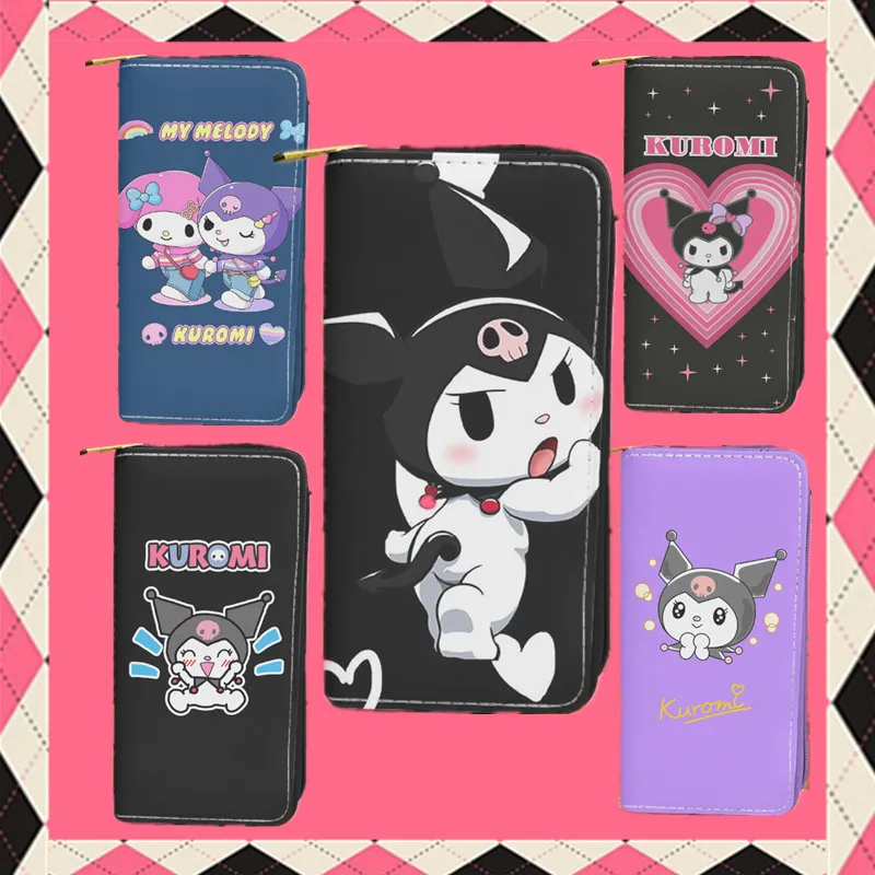 

18 стилей, милый кошелек Sanrio kuromi, дешевый кожаный кошелек для карт, милый кошелек для монет, чехол для телефона для женщин, девушек, подруг, пра...