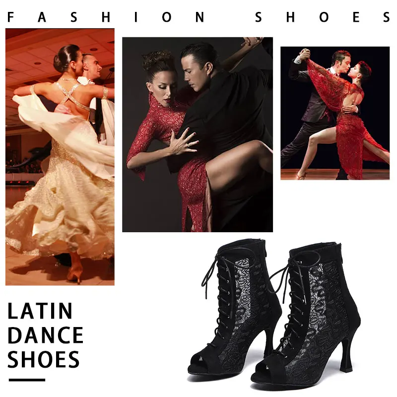 SWDZM Women Tango Dance Shoes High Quality Latin Dance Booties Suede Sole Sasa Dancing sexy high-heeled Jazz Boots Ladies