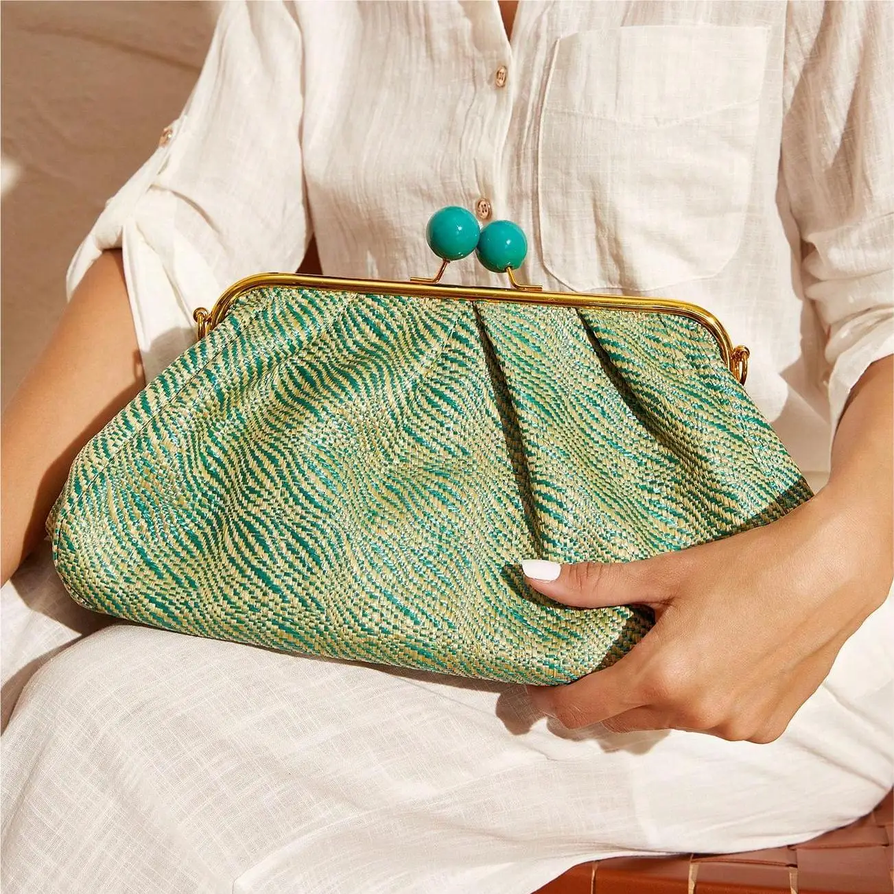 Модный женский вязаный летний пластиковый клатч большой емкости с плечевым