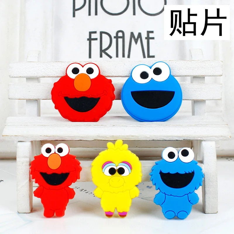 

1pcs Sesame Street Anime Patch Cartoon Figure Elmo Big Bird Cookie Monster PVC Accessories Souvenir DIY Pendant Shoe Decorations