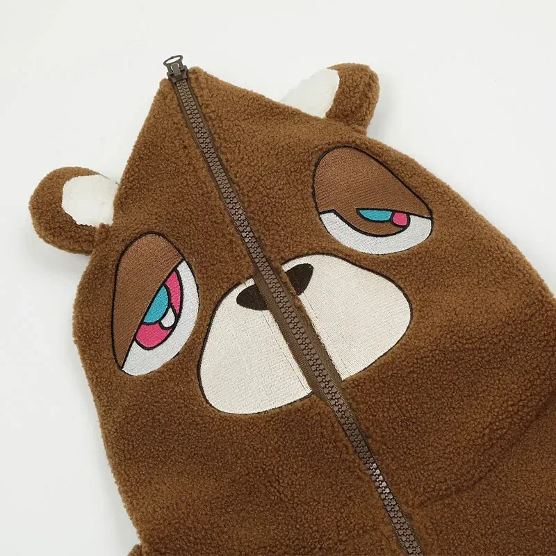 Мужская флисовая куртка на молнии с вышивкой из овечьей шерсти