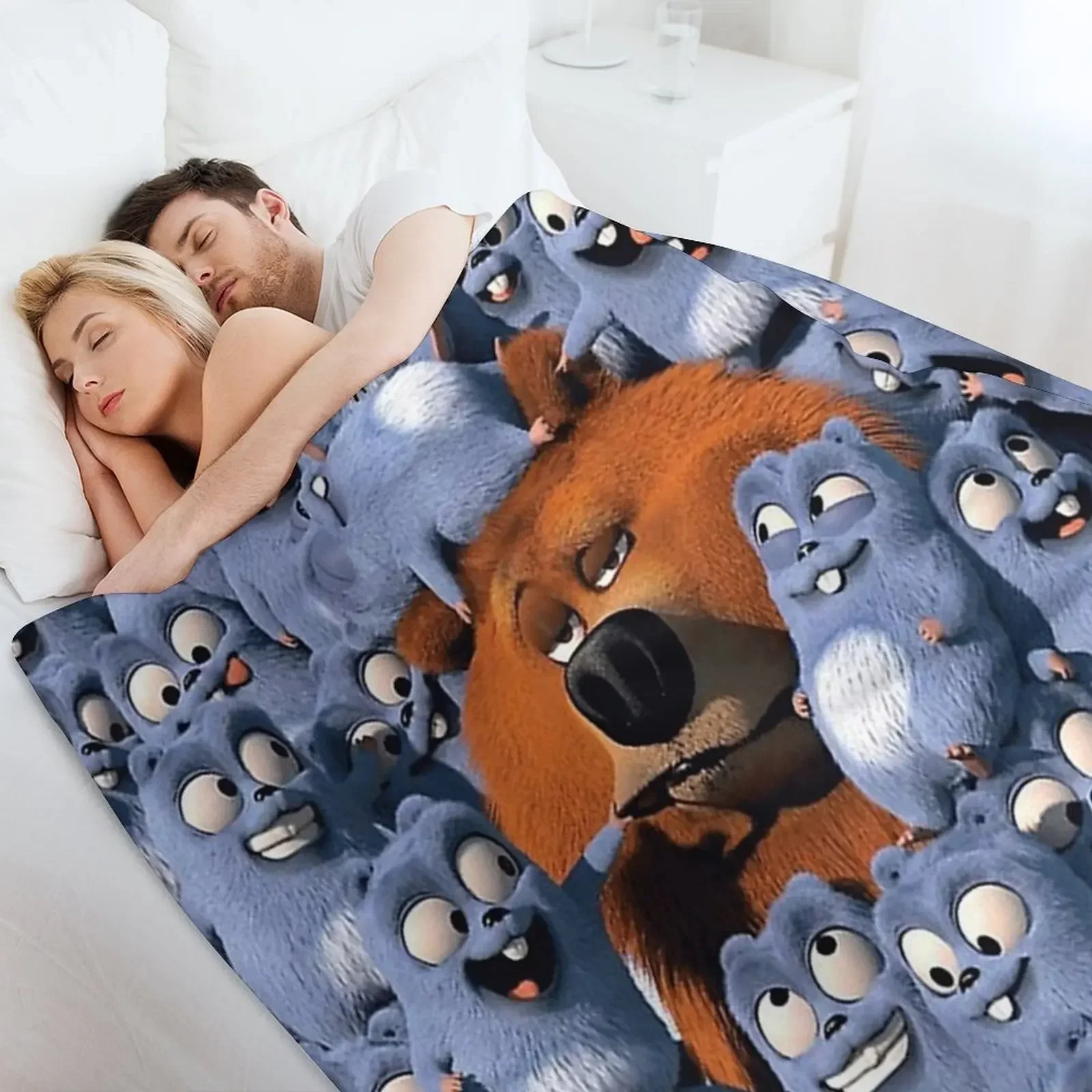 Одеяло с рисунком счастливого леминга и табоди красивое роскошное забавное