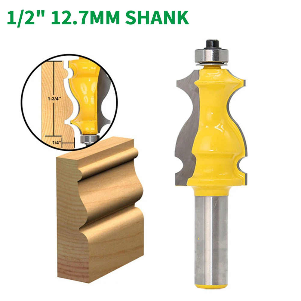 

1PC 1/2" 12.7MM Shank Milling Cutter Wood Carving Architectural Molding Router Bit Line Knife Woodworking Tenon Cutter For Wood