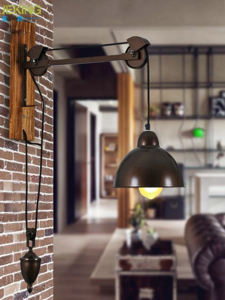 Американский винтажный железный чехол шкив лампы во французском стиле лофт