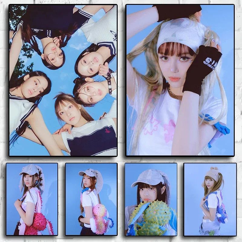 N-Newjeans Постер В Корейском Стиле Idol Girl Печать На Холсте Настенное Искусство