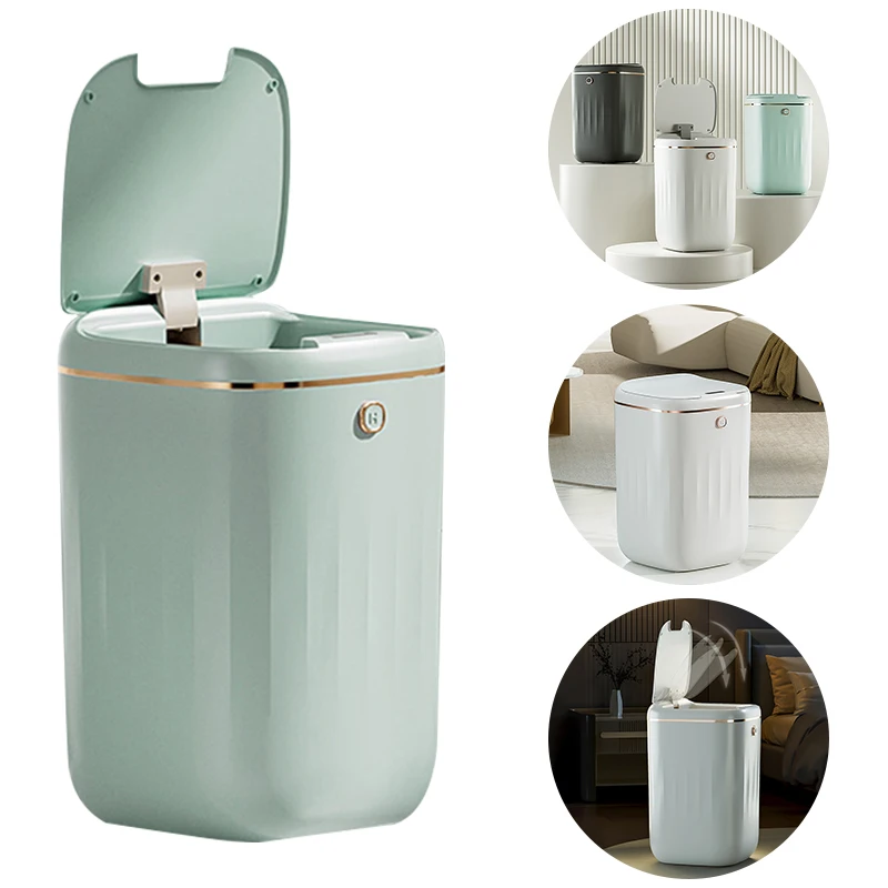 

Smart Waterproof Kitchen Waste Can Large Automatic Sensor Bedroom Electric Garbage Bathroom Toilet Capacity Automatic Trash