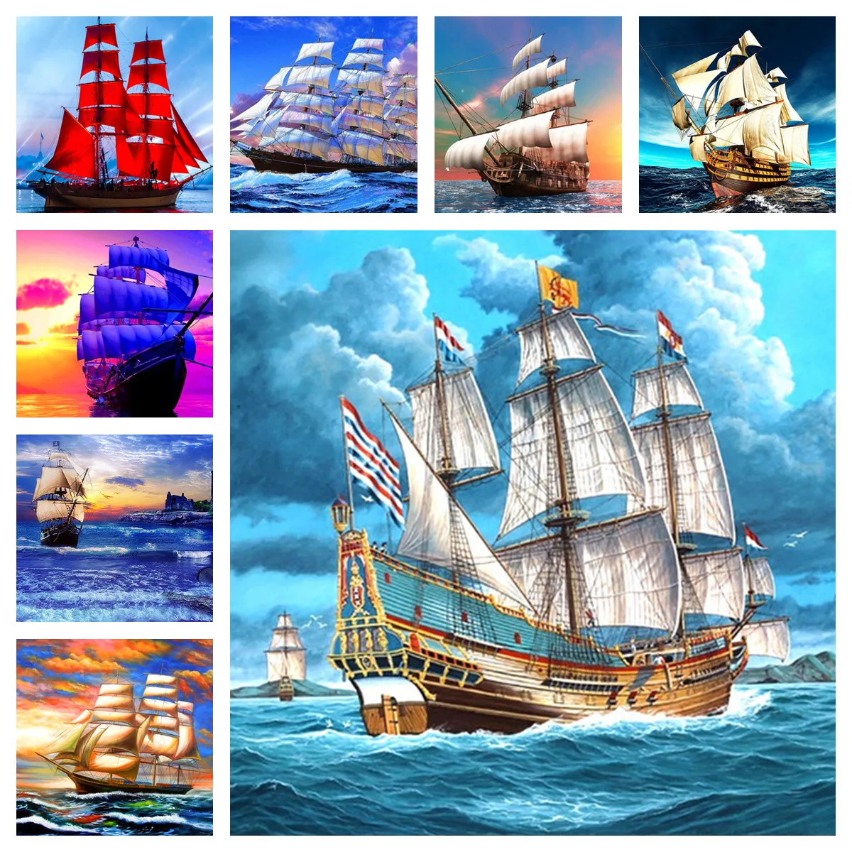 

5D алмазная живопись «сделай сам», корабль, парусник, корсс, Набор для вышивки, полная выкладка, квадратная вышивка, мозаика, искусство, картина ручной работы, художественные подарки