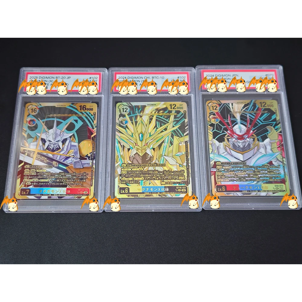 Фото Коллекционная карта с градацией аниме Digimon 2025 BT-20 JP OMNIMON ALTERNATE ART-GOLD GEM MT 10, карта с голографической этикеткой, игрушки в подарок для детей №3