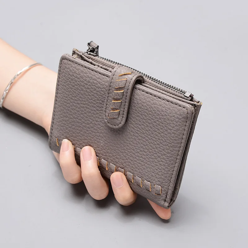 2022 New Small Women Wallet PU Leather Bifold Purse with ID Window Women Card Holder High Quality Zipper Coin Purse Wallet