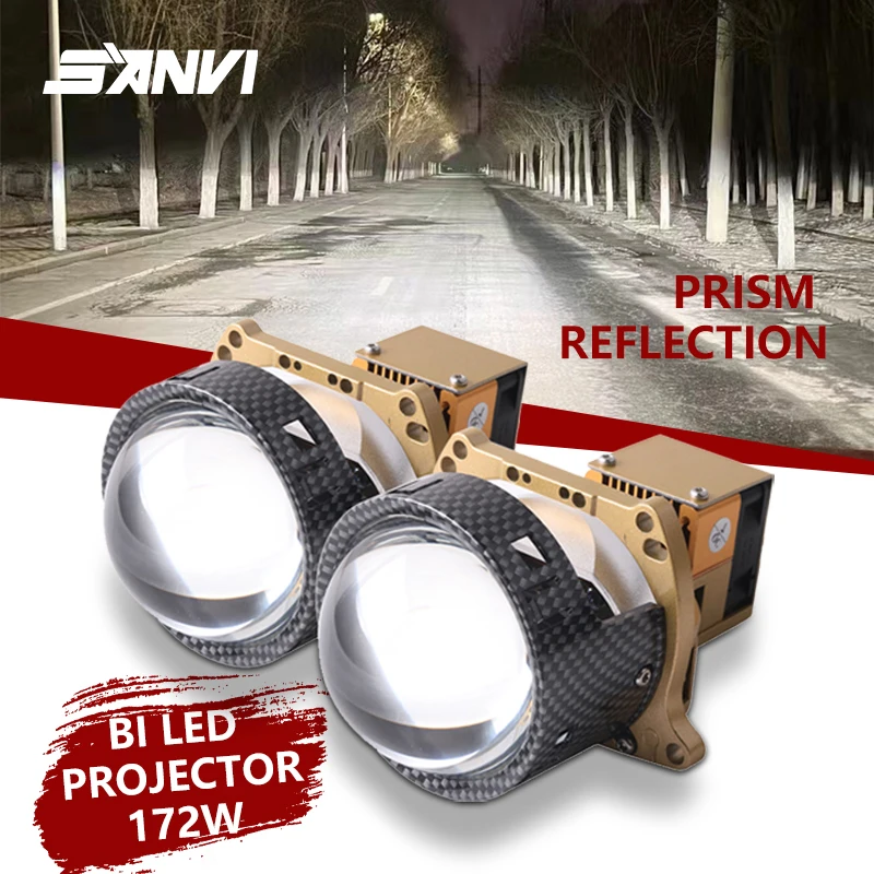 Новинка, автомобильная лампа-налобный фонарь SANVI A12, 3 дюйма, линза проектора, 12 В, 172 Вт, 5500K, фара подходит для H1, H4, H7, 9005, 9006, автомобильные аксессуары