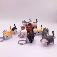 creative keychain cartoon kitten keyring cute cat pet shop small gift accessories bag car key chain ornaments