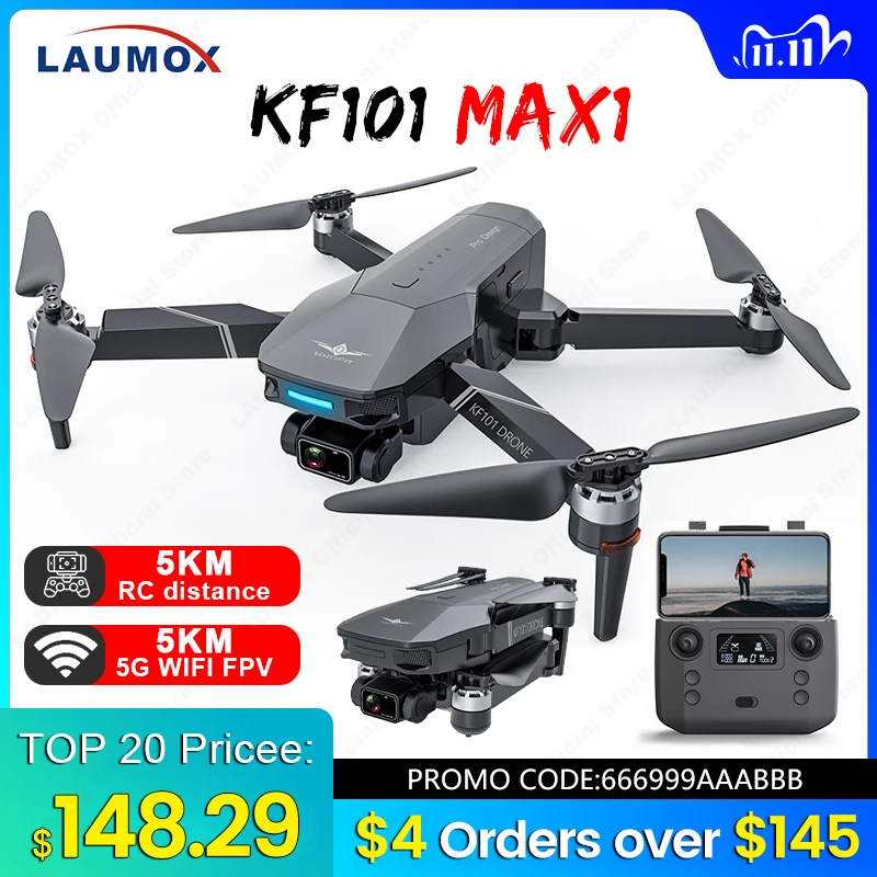 

Квадрокоптер LAUMOX KF101 MAX с GPS, 4K, профессиональная камера HD EIS, стабилизатор, 3-осевой карданный подвес, фонарь, Wi-Fi, бесщеточный двигатель, Радио...