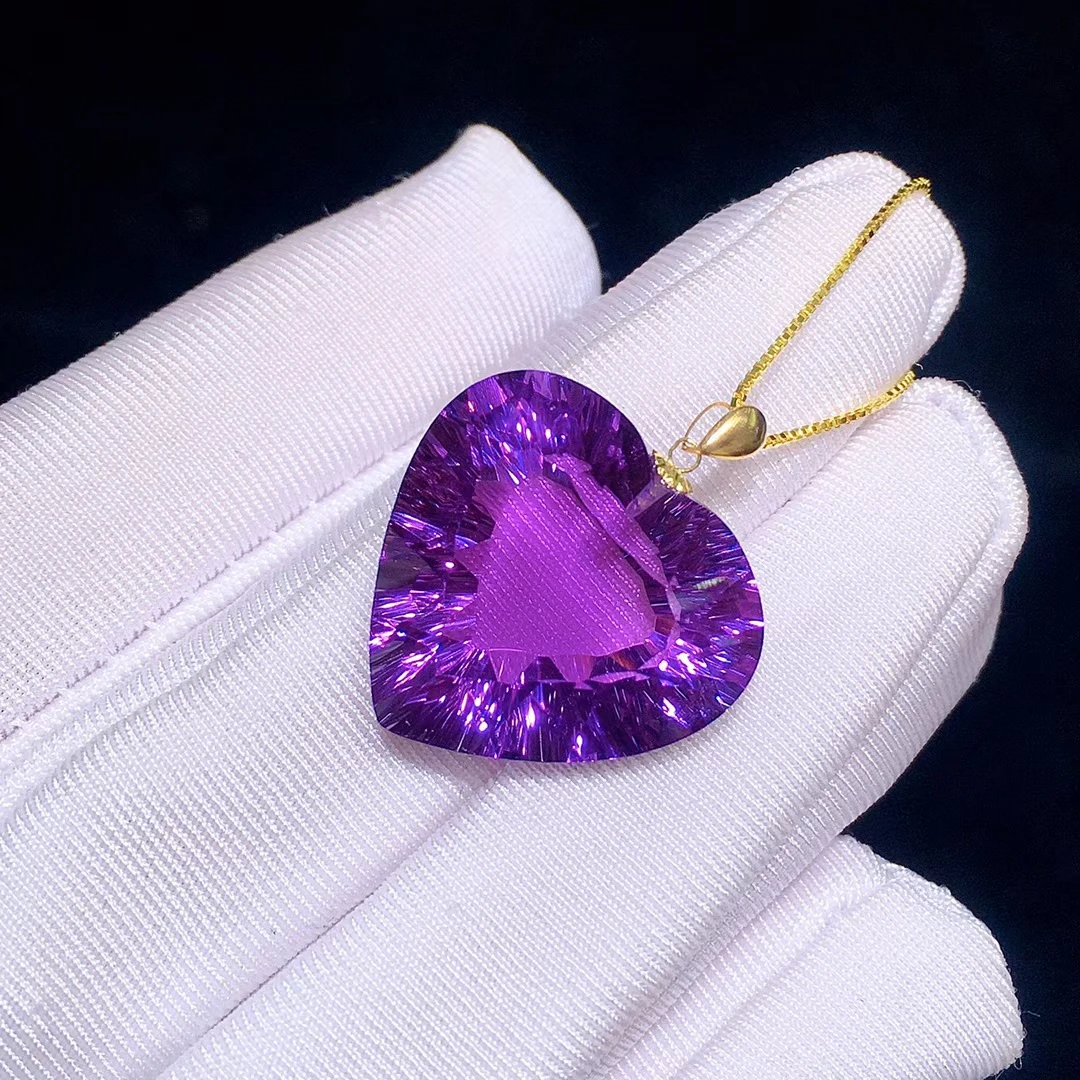 Ожерелье из натурального фиолетового аметистового кварца с гранеными бусинами в