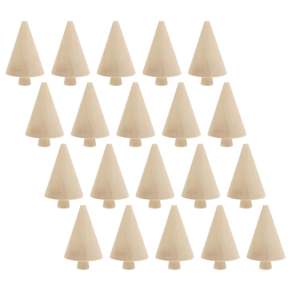 

20 Pcs Wood Blanks Crafts Baby Multi-functional Wooden Christmas Tree Xmas Figures DIY
