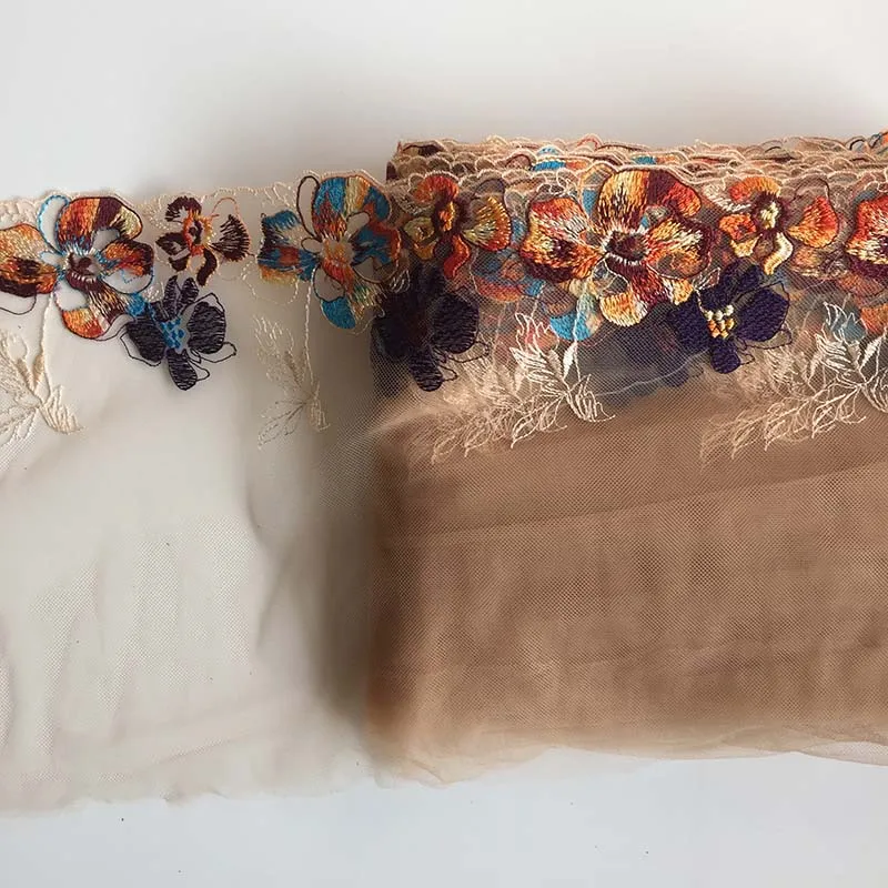 20 ярдов, цветная кружевная отделка Emebroidery, аксессуары для одежды «сделай сам», Цветочная сетчатая кружевная ткань для нижнего белья, швейные поделки 20 ярдов, цветная кружевная отделка Emebroidery, аксессуары для одежды «сделай сам», Цветочная сетчатая кружевная ткань для нижнего белья, швейные поделки