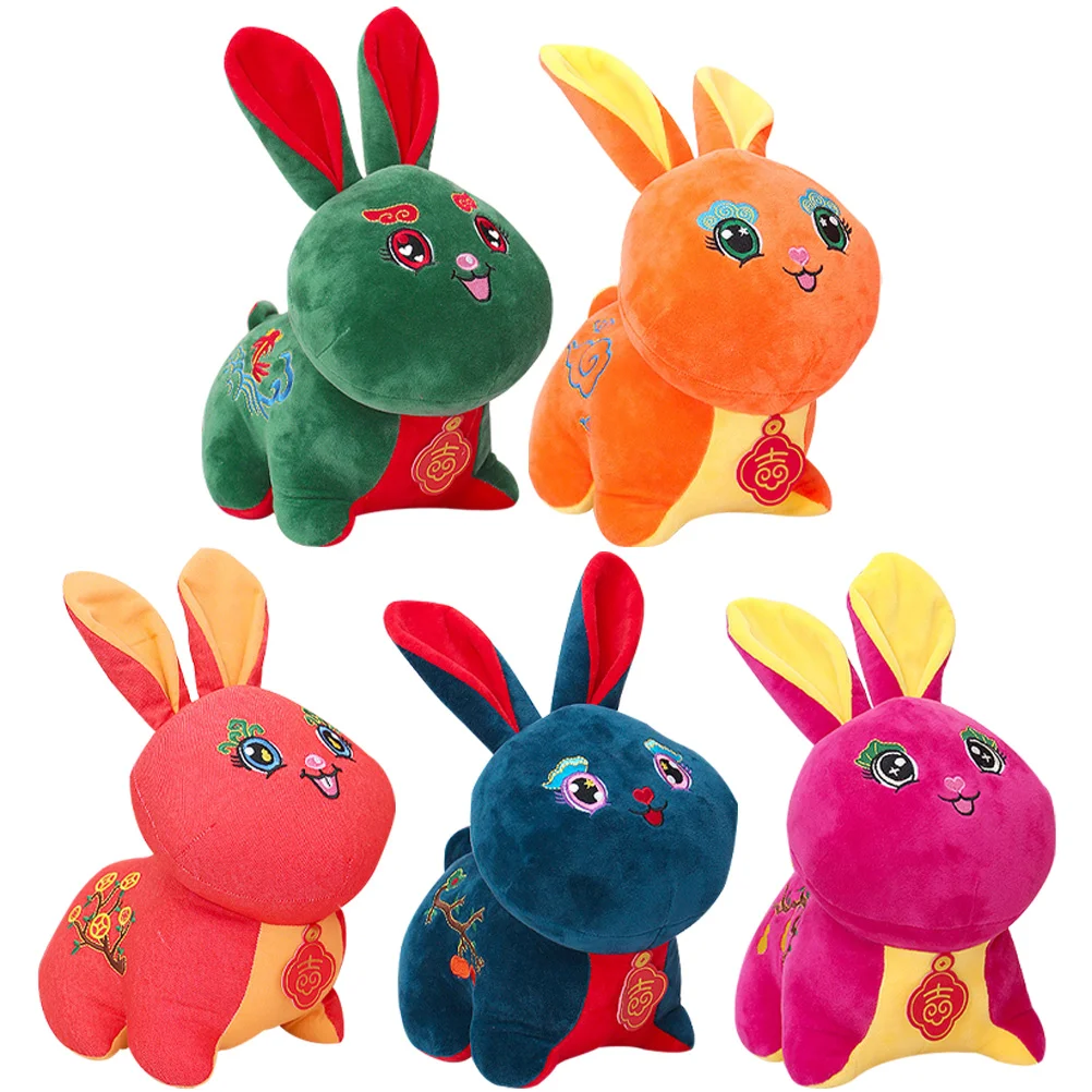 

Rabbitbunnystuffed Mascot Zodiac Year Pendant Plush New Fluffy Animalanimalschinese Decors Puppet Desktop Festival Spring Play