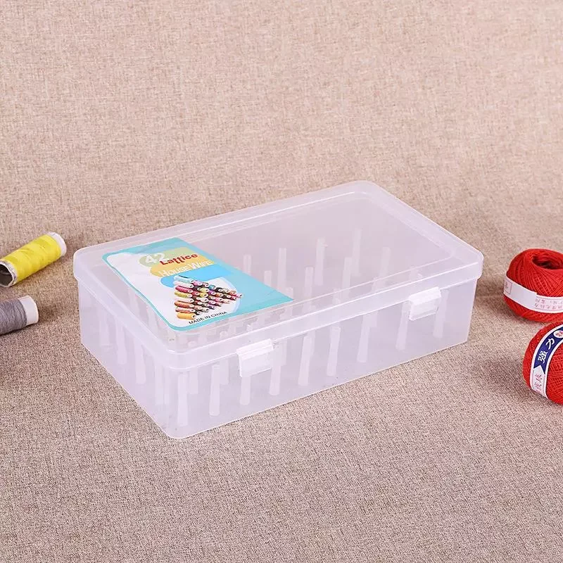 

42 Axis Sewing Threads Storage Box Bobbin Carrying Case Container Holder Transparent Needle Wire Storage Organizer Sewing Reel