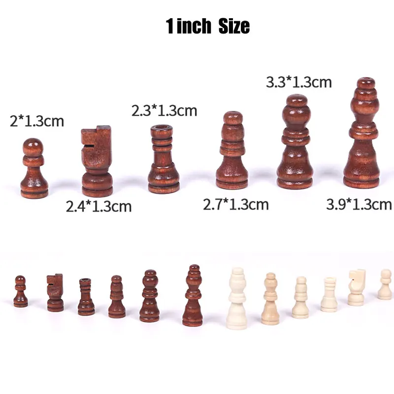 

32PCS Wooden Chess Pieces Tournament Staunton Wood Chessmen International Word Chess Set Chess Piece Entertainment Accessories